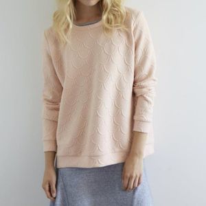 Whitney Eve Baby Pink Split Back Sweater Top - S